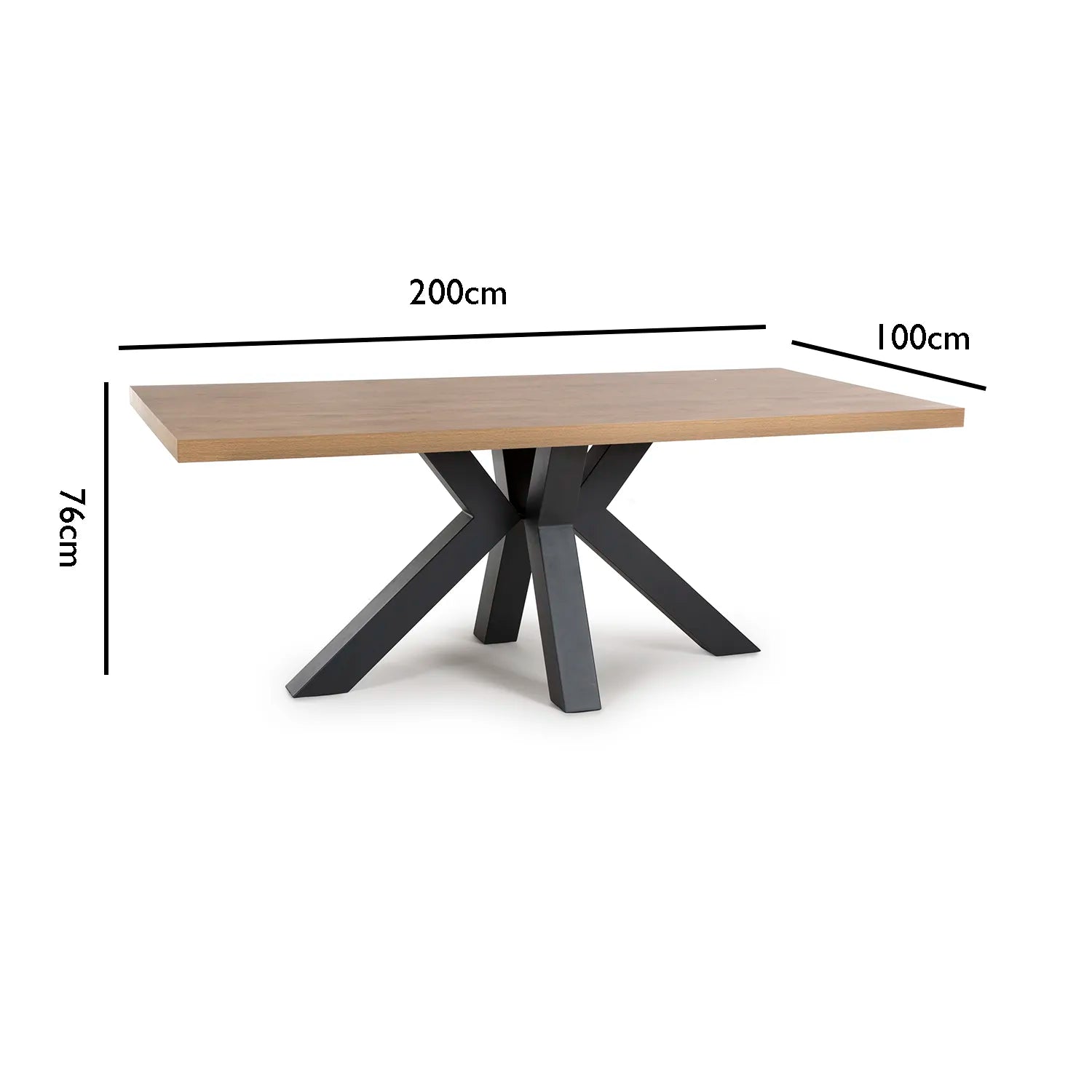 Camden Rustic Oak Dining Table 200cm - Pendle Village Furniture