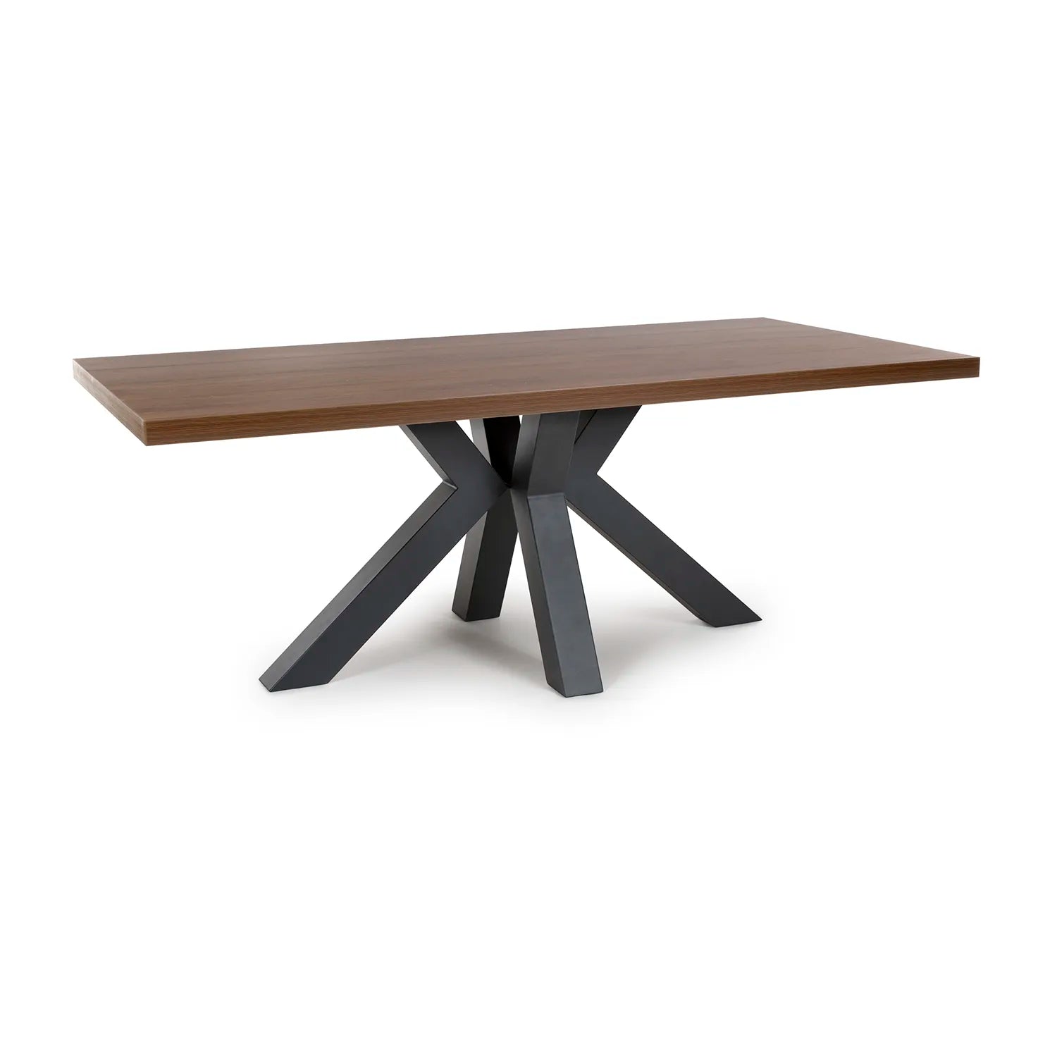Camden 200cm Rustic Oak Dining Table with 6 Bosley Dining Chairs - Pendle Village Furniture