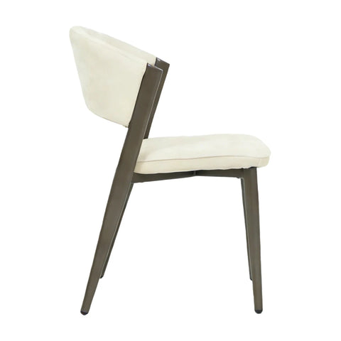 Upholstered cream dining chair with walnut frame, Set of 4, 6 and 8