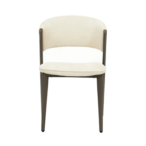 Camilla Contemporary walnut dining chair with curved back