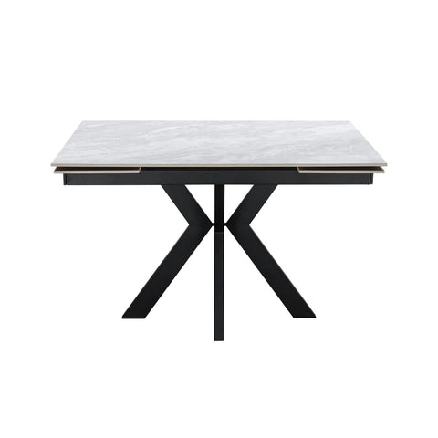 Casper Pearla Grey High Gloss Ceramic Extending Dining Table 120–180cm