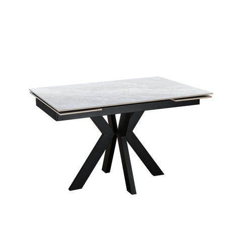 Casper Pearla Grey High Gloss Ceramic Extending Dining Table 120–180cm