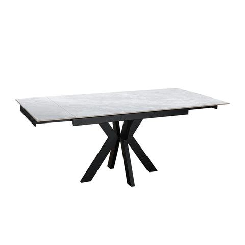 Casper Pearla Grey High Gloss Ceramic Extending Dining Table 120–180cm