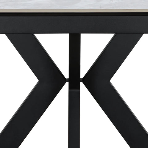 Casper Pearla Grey High Gloss Ceramic Extending Dining Table 120–180cm