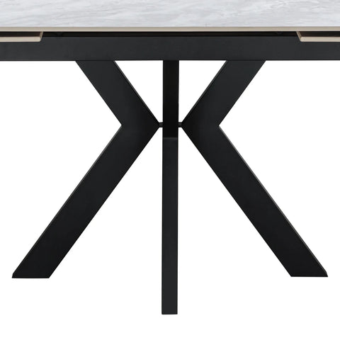 Casper Pearla Grey High Gloss Ceramic Extending Dining Table 120–180cm