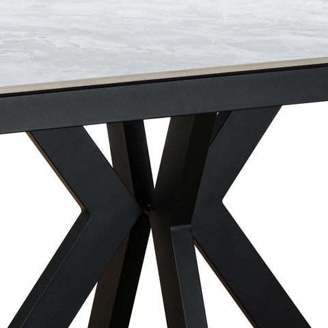 Casper Pearla Grey High Gloss Ceramic Extending Dining Table 120–180cm