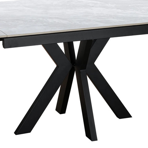 Casper Pearla Grey High Gloss Ceramic Extending Dining Table 120–180cm