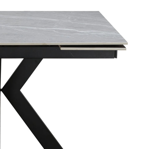 Casper Argenta Grey Ceramic Extending Dining Table 120–180cm