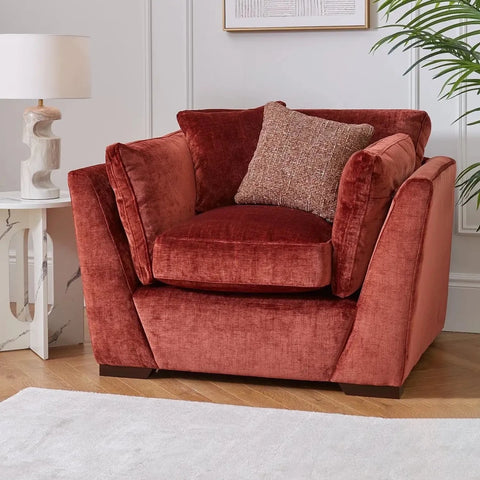 Caressa Fabric Arm Chair in a modern living room