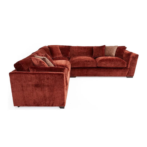 Caressa Fabric Corner Sofa LH2-COR-RH2 side view in white background
