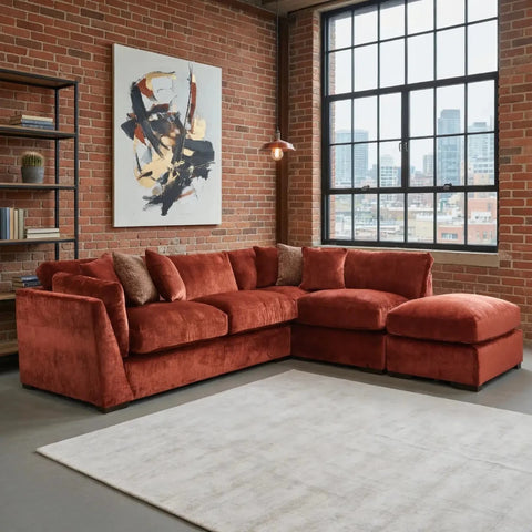 Caressa Fabric Corner Sofa LH2-RFC-FST in a modern living room