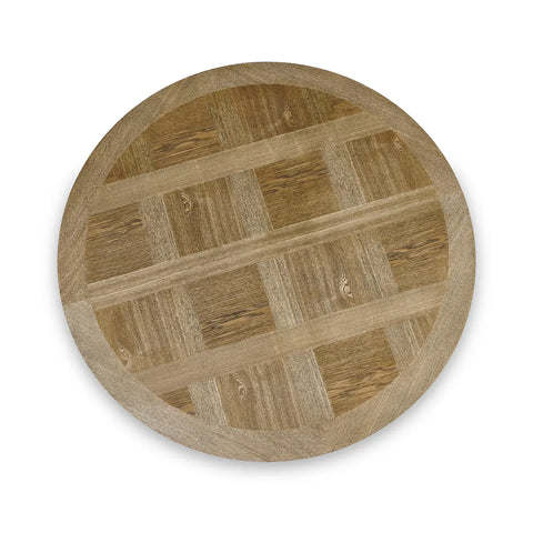 Carson Round Oak Veneer Dining Table with 4 Ellison Chairs - Pendle Village Furniture