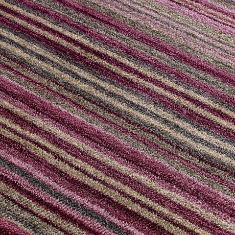 Carter Modern Striped Purple Rug - Pendle Village Furniture