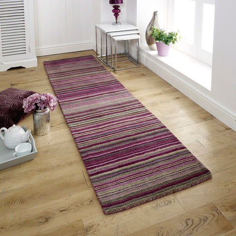 Carter Modern Striped Purple Rug - Pendle Village Furniture