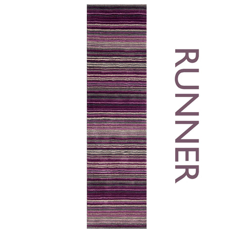 Carter Modern Striped Purple Rug - Pendle Village Furniture