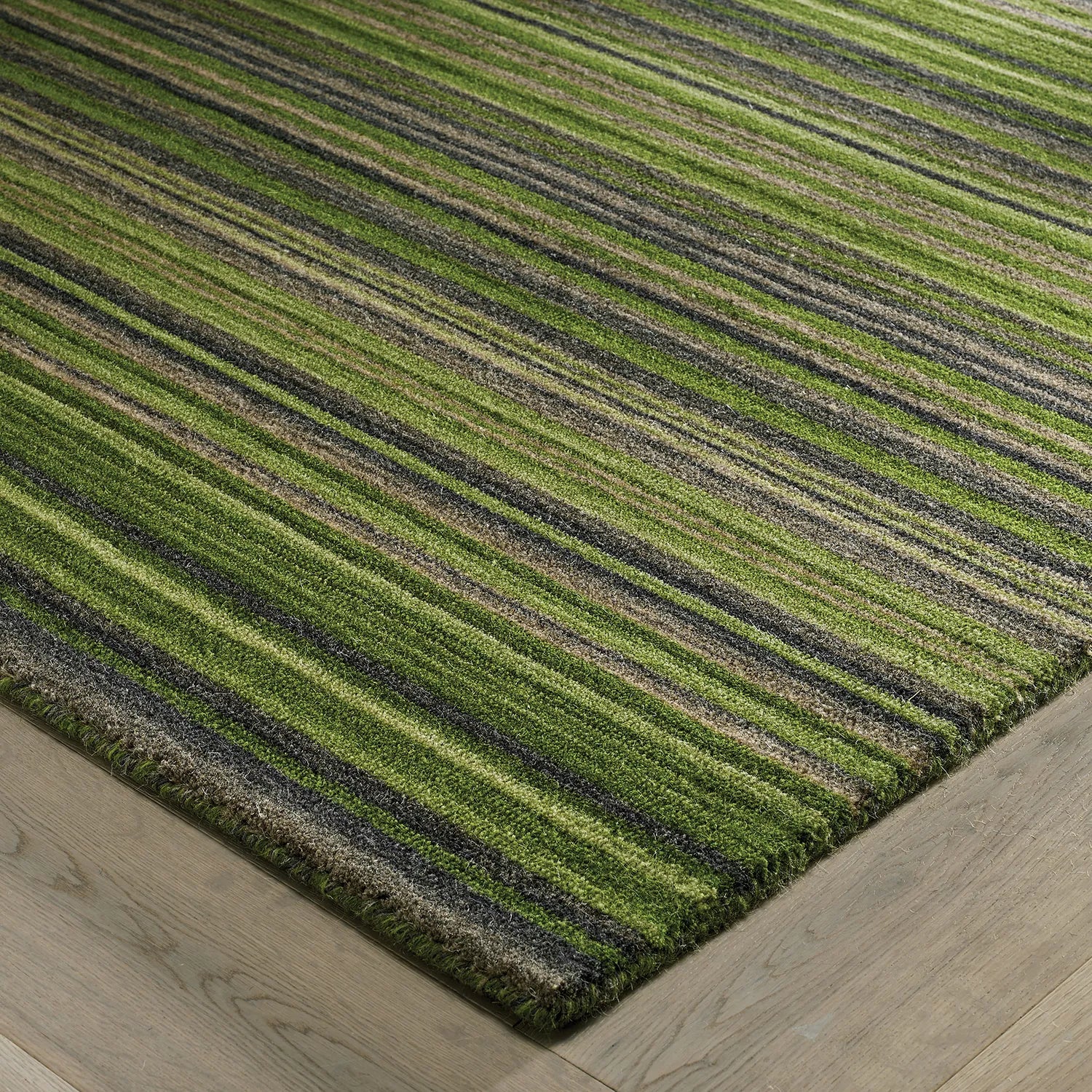 Carter Modern Striped Green Rug - Pendle Village Furniture