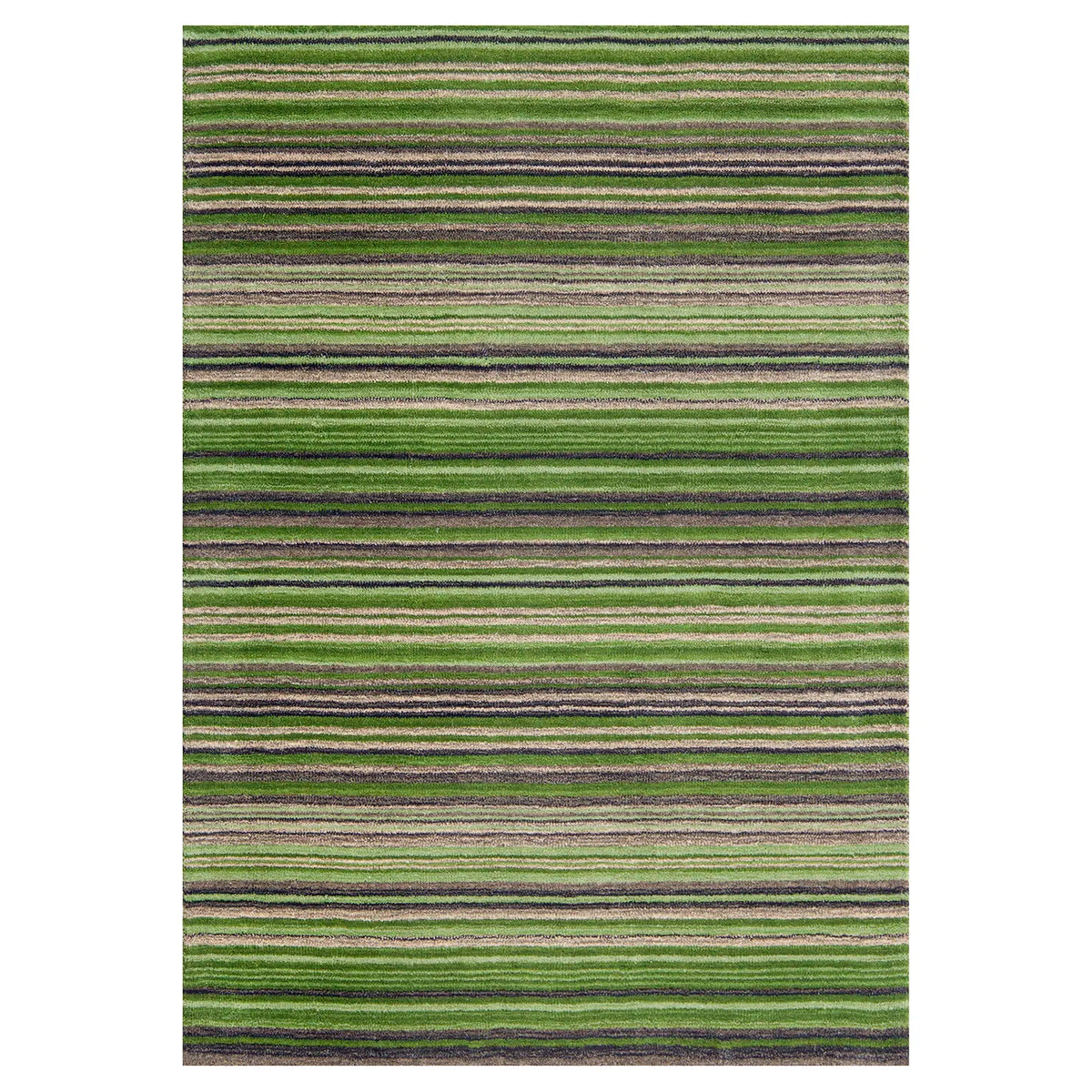 Carter Modern Striped Green Rug - Pendle Village Furniture