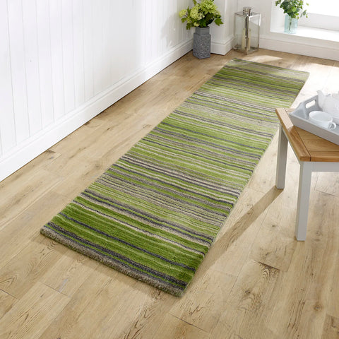 Carter Modern Striped Green Rug - Pendle Village Furniture