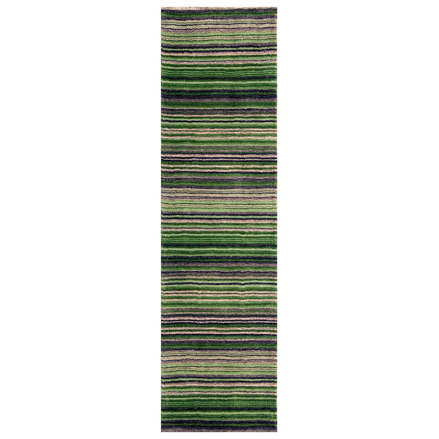 Carter Modern Striped Green Rug - Pendle Village Furniture