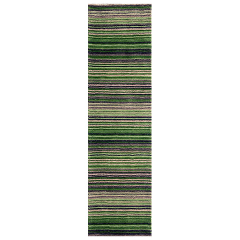 Carter Modern Striped Green Rug - Pendle Village Furniture