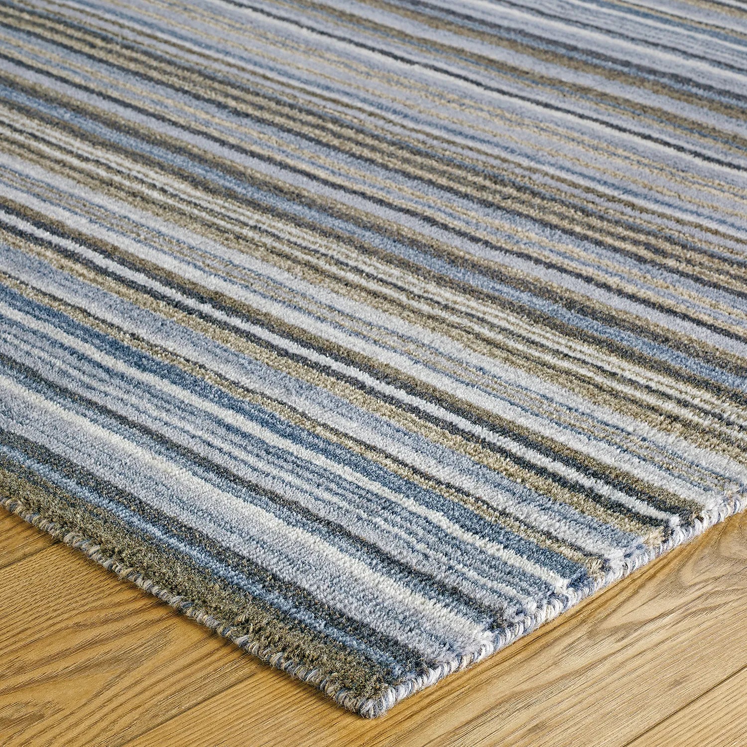Carter Modern Grey Striped Rug - Pendle Village Furniture