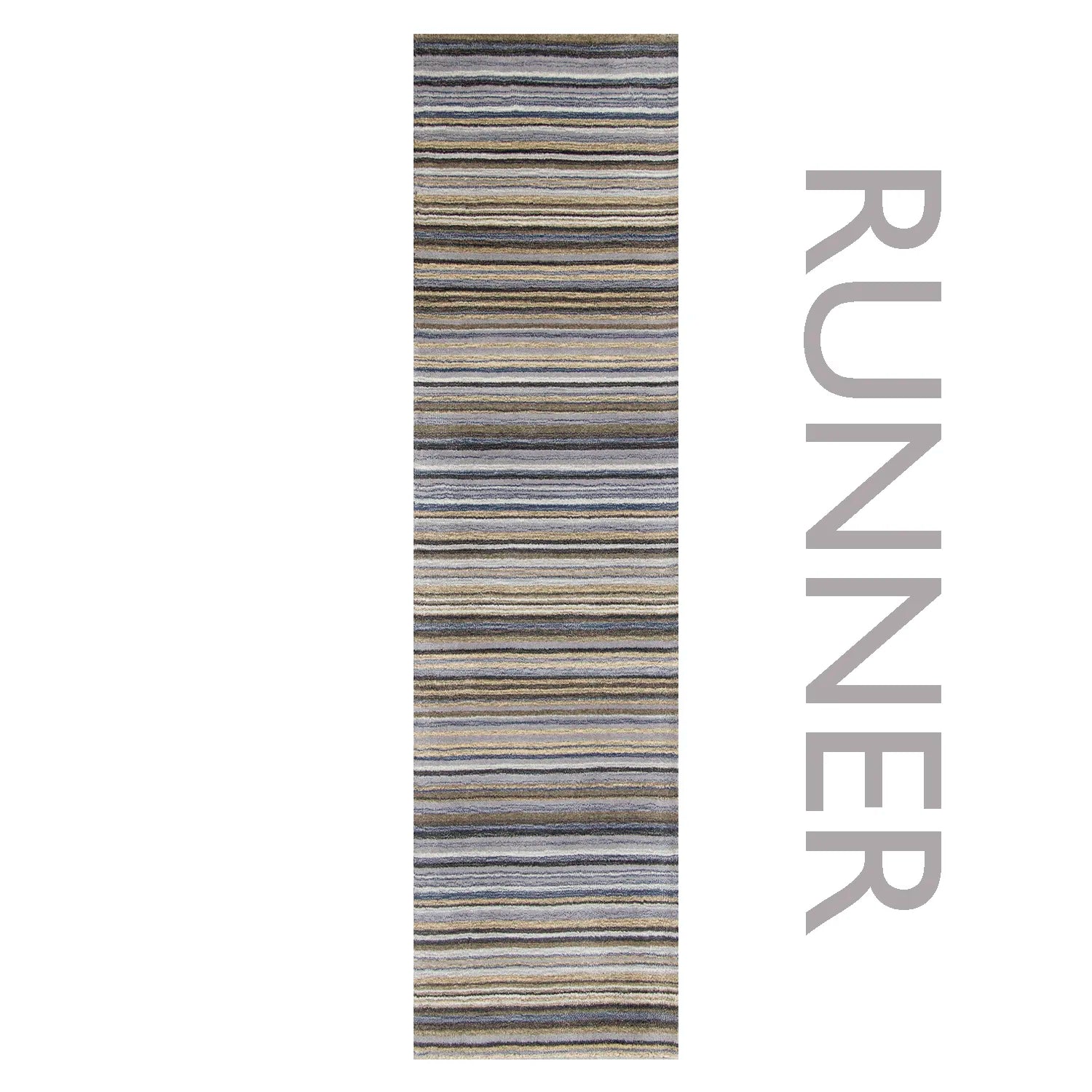 Carter Modern Grey Striped Rug - Pendle Village Furniture