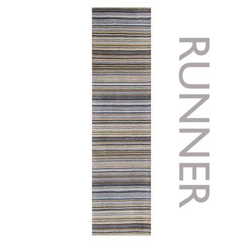 Carter Modern Grey Striped Rug - Pendle Village Furniture