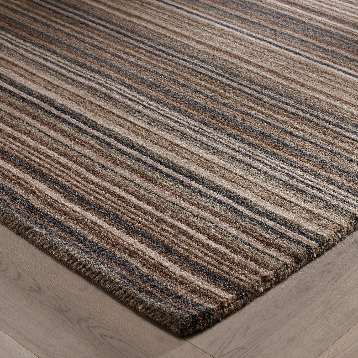 Carter Modern Striped Beige/Brown Rug - Pendle Village Furniture