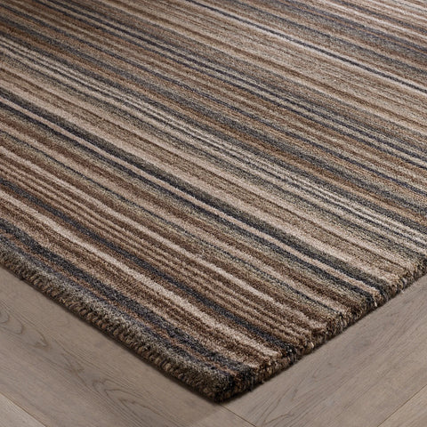 Carter Modern Striped Beige/Brown Rug - Pendle Village Furniture