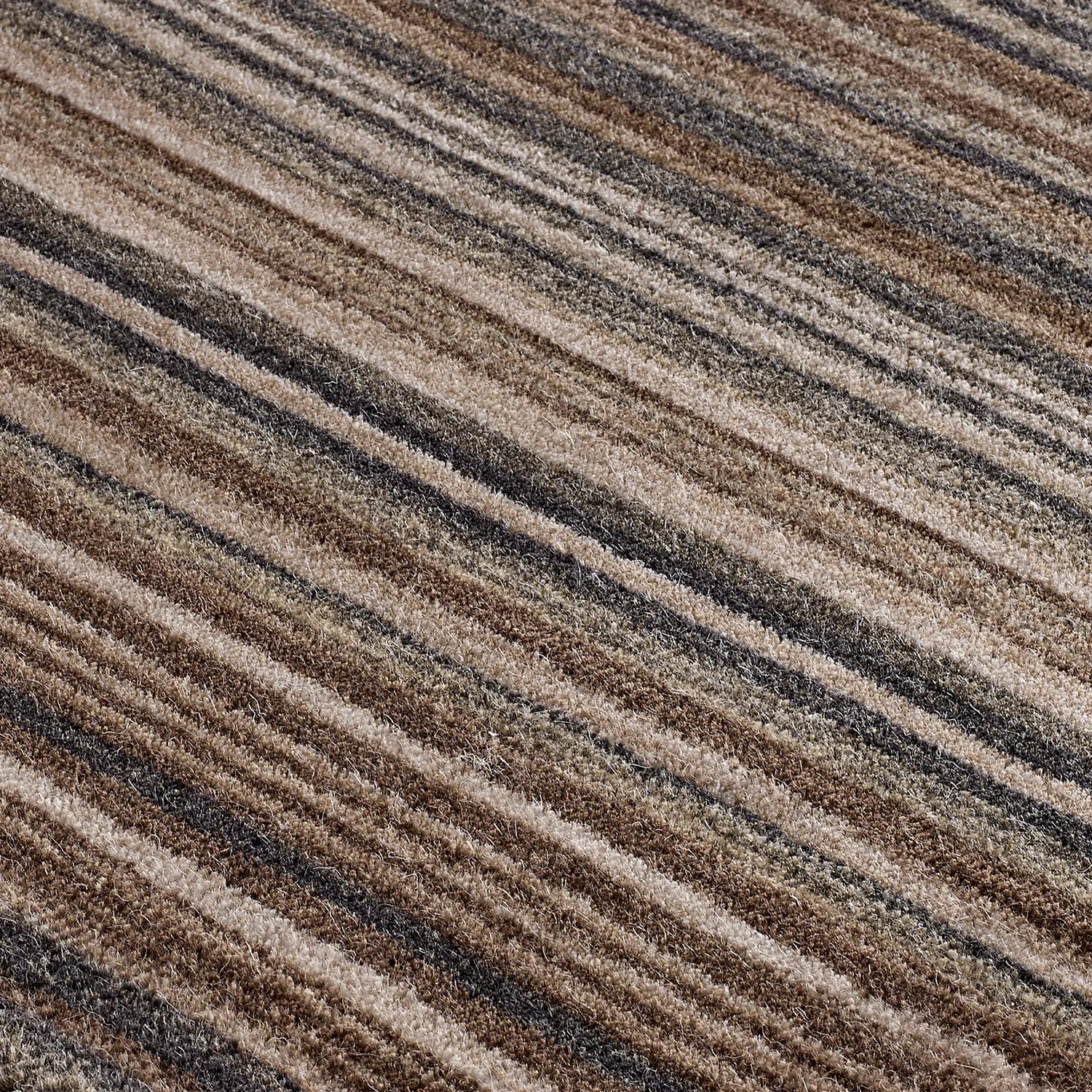 Carter Modern Striped Beige/Brown Rug - Pendle Village Furniture