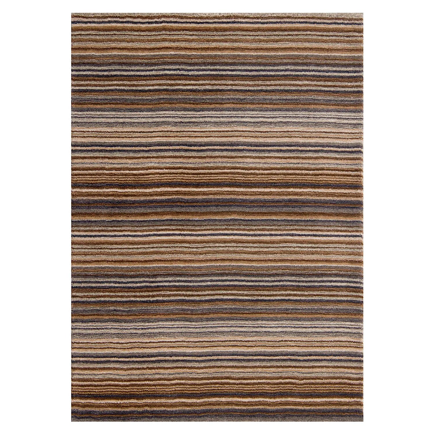 Carter Modern Striped Beige/Brown Rug - Pendle Village Furniture
