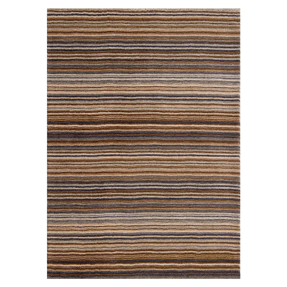 Carter Modern Striped Beige/Brown Rug - Pendle Village Furniture
