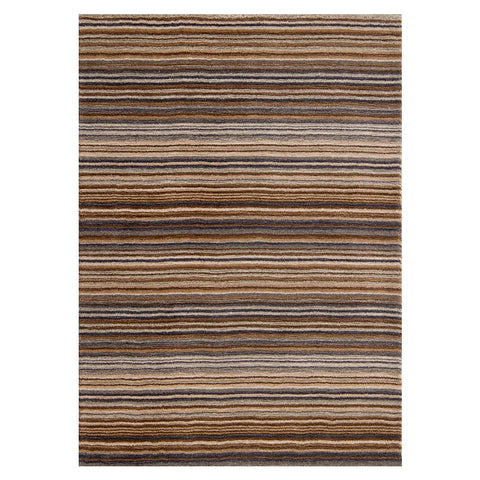 Carter Modern Striped Beige/Brown Rug - Pendle Village Furniture