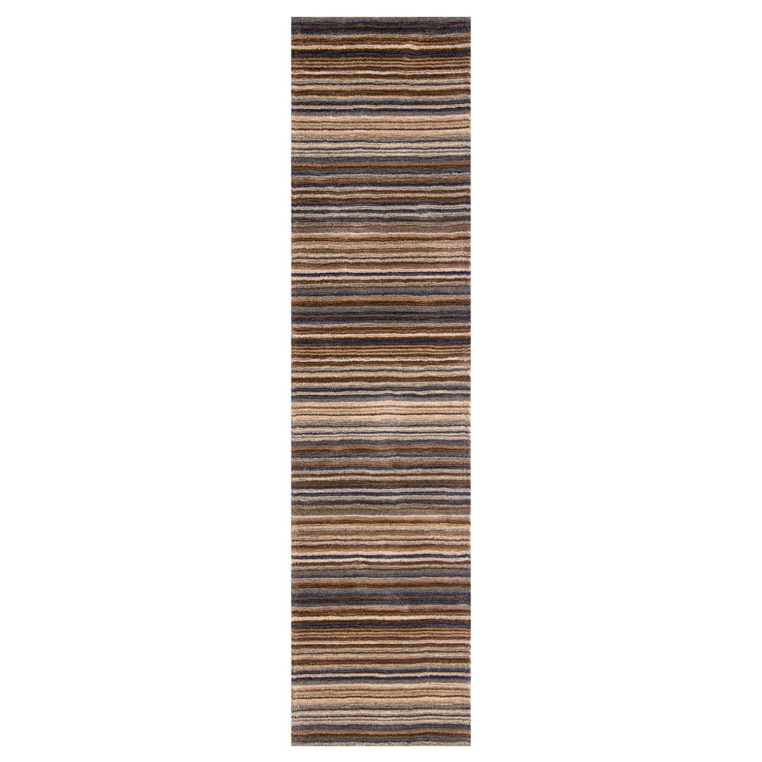 Carter Modern Striped Beige/Brown Rug - Pendle Village Furniture