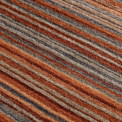 Carter Modern Striped Rug in Rust/Orange - Pendle Village Furniture