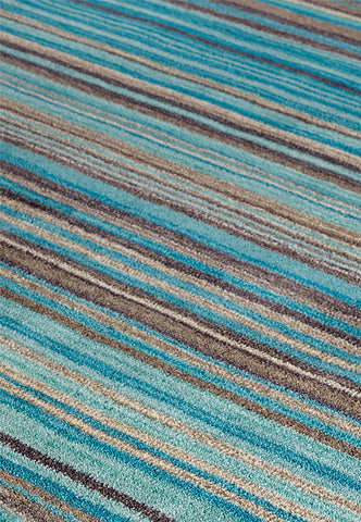 Carter Modern Striped Blue Rug - Pendle Village Furniture