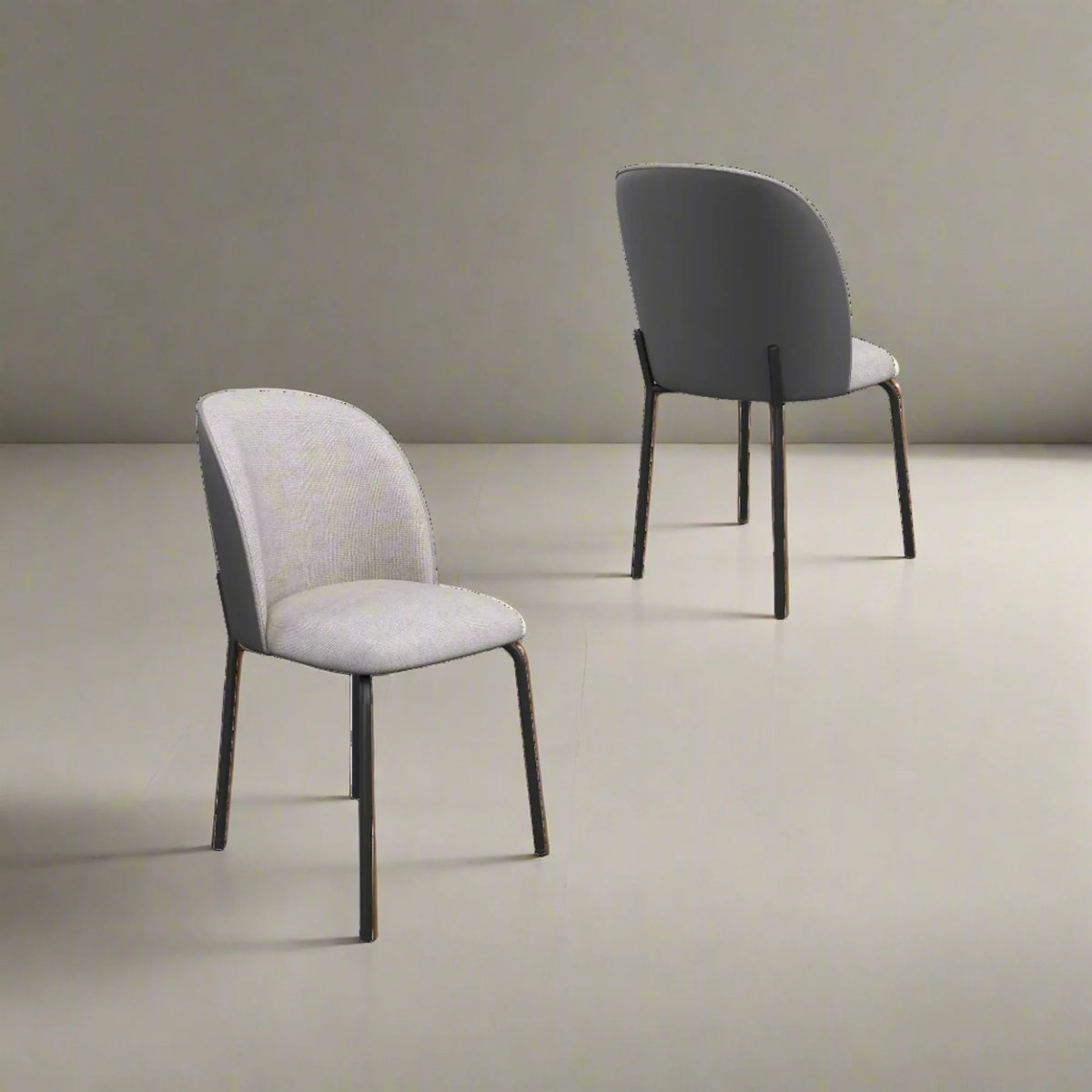 Set of 6 Two Colour Tone Cartier Grey Dining Chairs - Pendle Village Furniture
