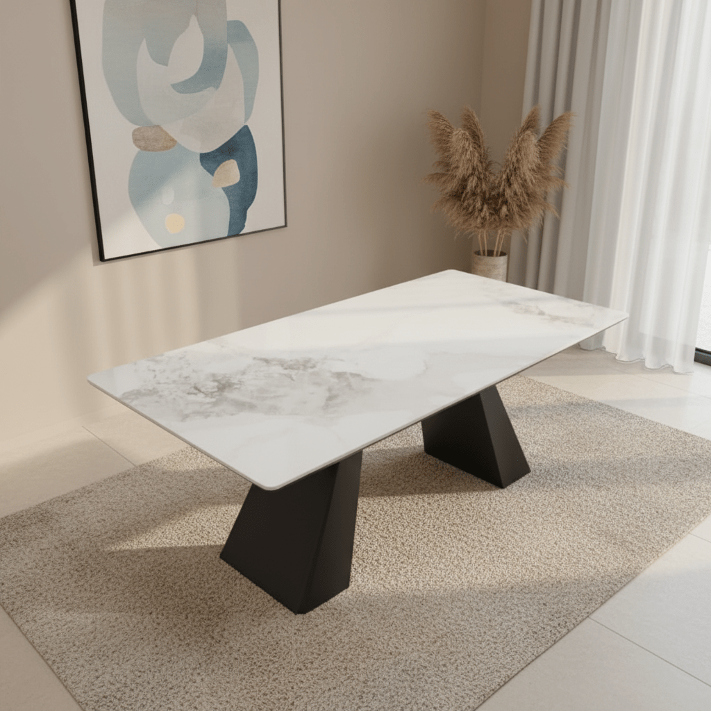 Casa 1.8M White Milan Ceramic Dining Table