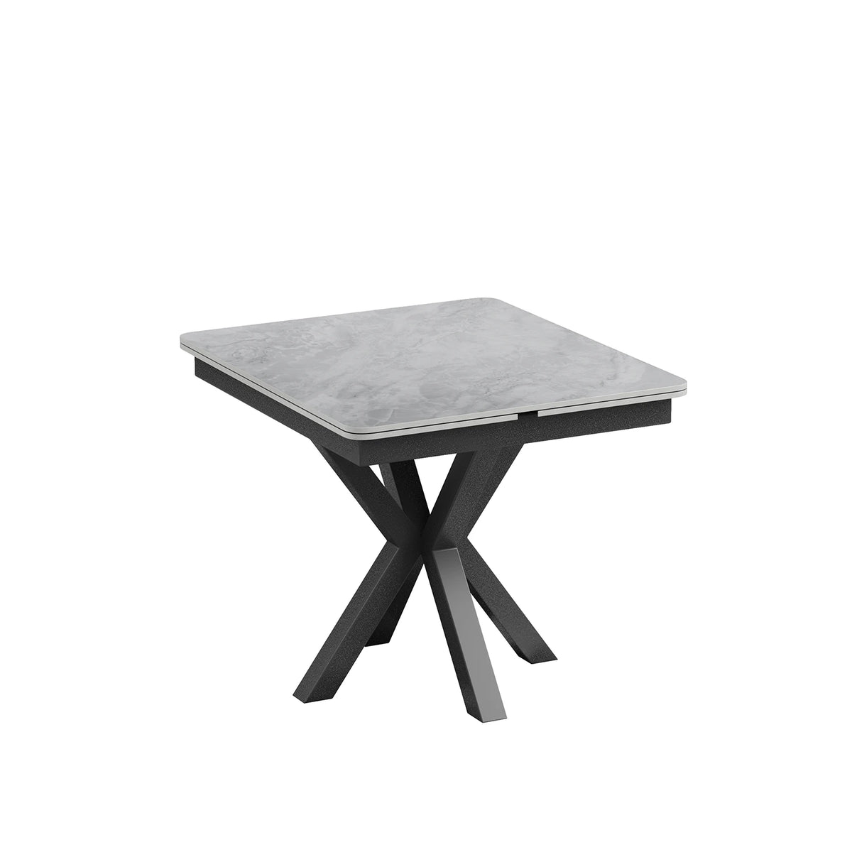 Casper Small 90cm Gloss Grey Sintered Stone Extending Dining Table - Pendle Village Furniture