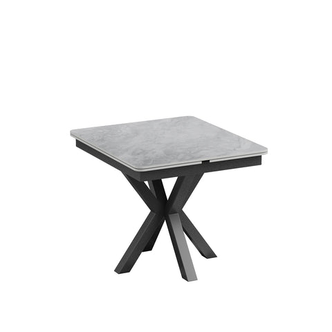 Casper Small 90cm Gloss Grey Sintered Stone Extending Dining Table - Pendle Village Furniture