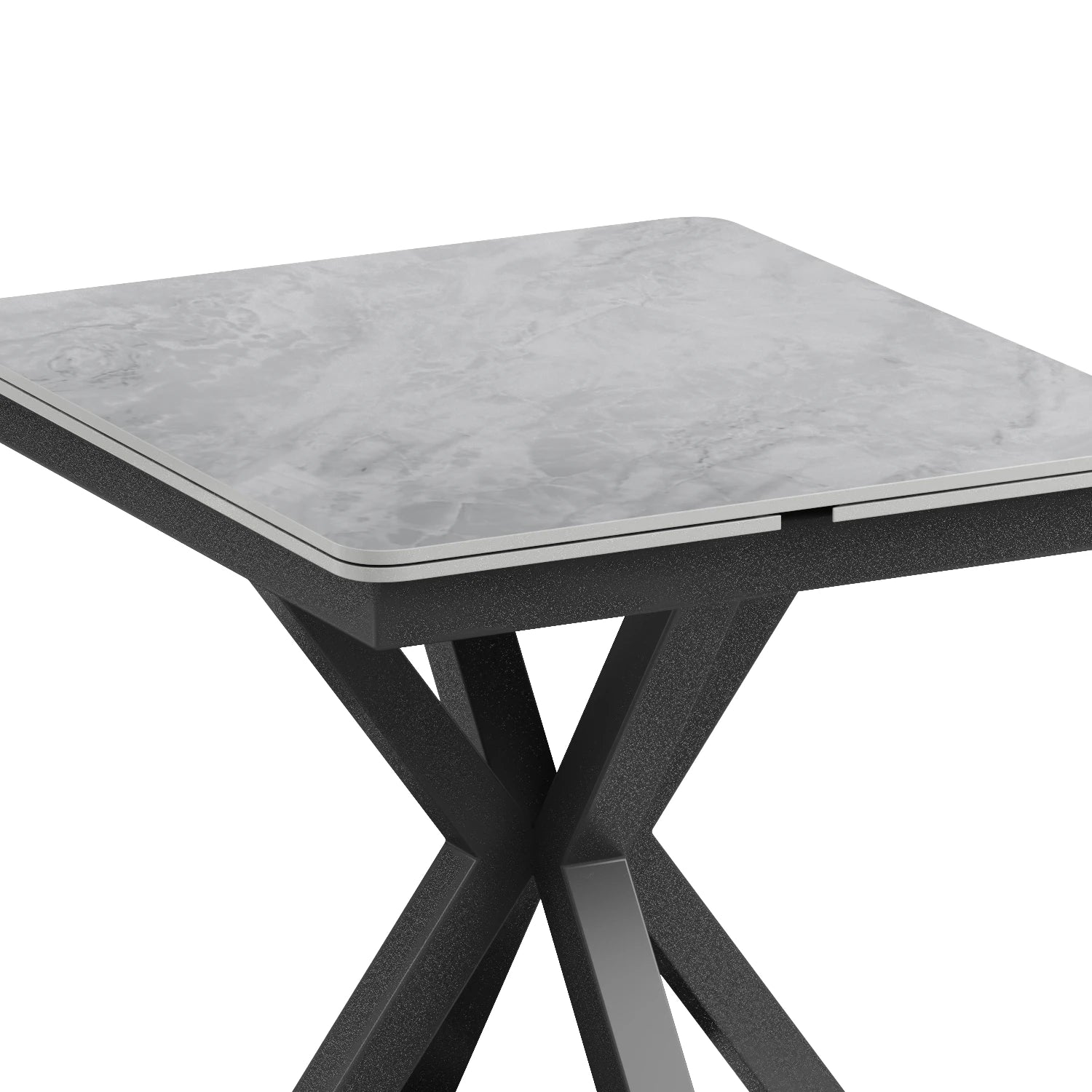 Casper Small 90cm Gloss Grey Sintered Stone Extending Dining Table - Pendle Village Furniture