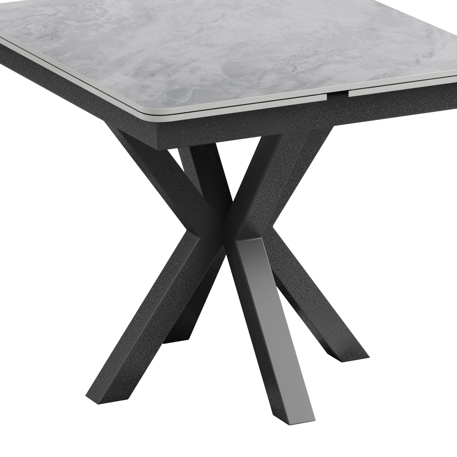 Casper Small 90cm Gloss Grey Sintered Stone Extending Dining Table - Pendle Village Furniture