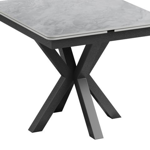 Casper Small 90cm Gloss Grey Sintered Stone Extending Dining Table - Pendle Village Furniture