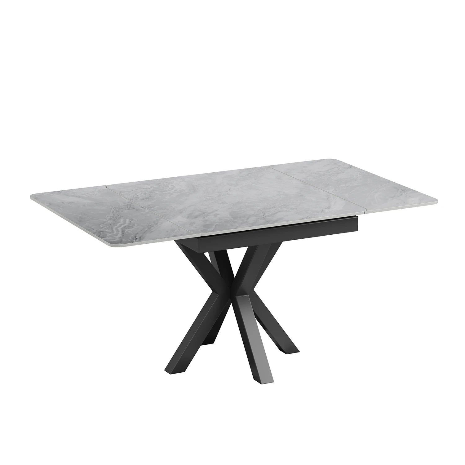 Casper Small 90cm Gloss Grey Sintered Stone Extending Dining Table - Pendle Village Furniture