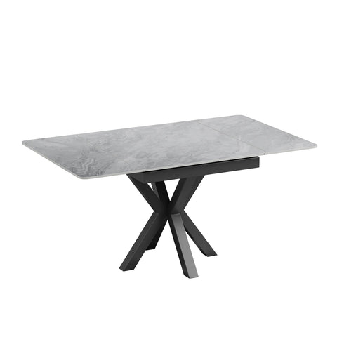 Casper Small 90cm Gloss Grey Sintered Stone Extending Dining Table - Pendle Village Furniture