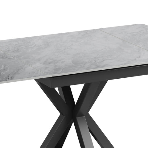 Casper Small 90cm Gloss Grey Sintered Stone Extending Dining Table - Pendle Village Furniture