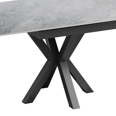 Casper Small 90cm Gloss Grey Sintered Stone Extending Dining Table - Pendle Village Furniture