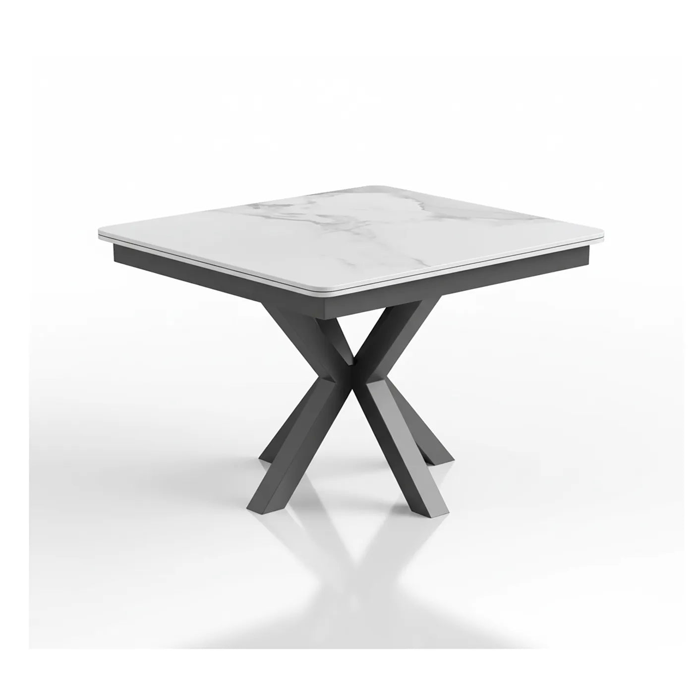 Casper Small 90cm White Sintered Stone Extending Dining Table

