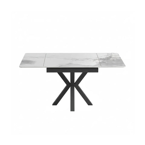 Casper Small 90cm White Sintered Stone Double Extending Dining Table