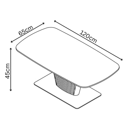 Catania White Ceramic and Beige Base Coffee Table - Pendle Village Furniture